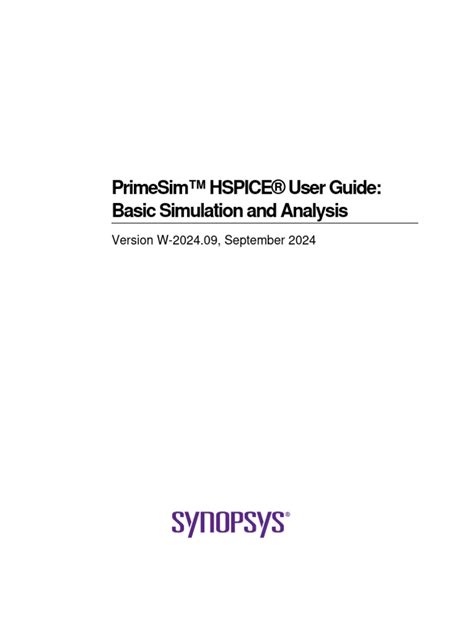 primesim manual pdf|PrimeSim HSPICE .